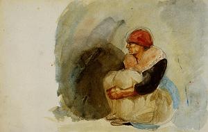 EUGENE DELACROIX-1824 VIEILLE FEMME ASSISE